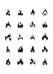 set of flame icons, fire