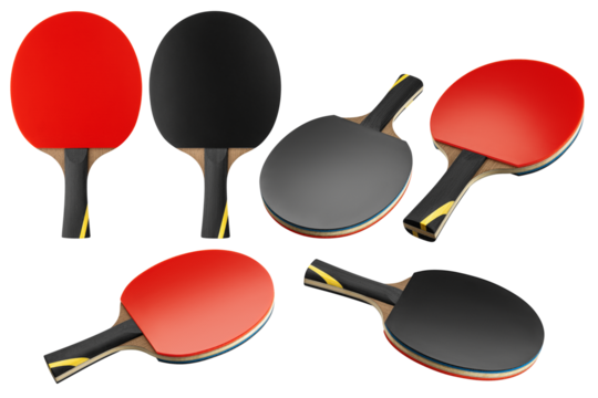 Ping Pong Paddle, racket isolated on white background, full depth of field