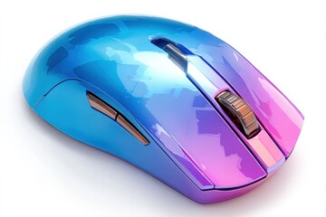 Ergonomic Computer Mouse with Gradient Finish for Gaming and Professional Use on White Background