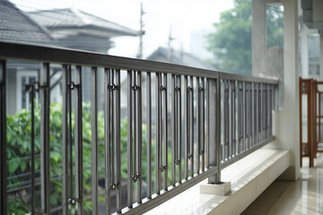 Simple balcony safety fence in symmetrical box shape, galvanized steel material, feels sturdy