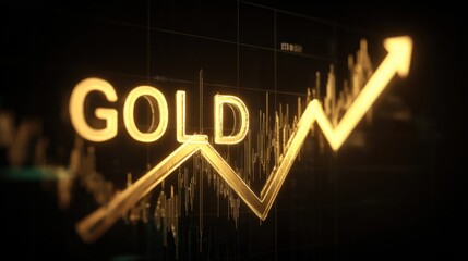 Obraz premium Rising Market Value of Precious Metal Displayed with an Upward Trending Financial Chart