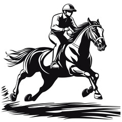 Jockey on Galloping Horse Artwork
