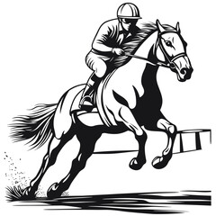 Jockey on Galloping Horse Artwork