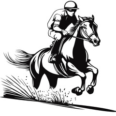 Jockey on Galloping Horse Artwork
