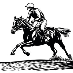 Jockey on Galloping Horse Artwork