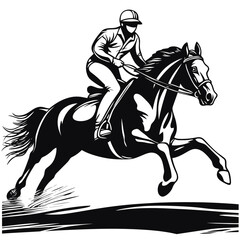 Jockey on Galloping Horse Artwork