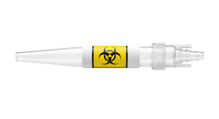 Scientific laboratory equipment with biohazard symbol for research and medical testing