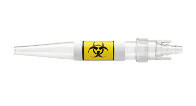 Scientific laboratory equipment with biohazard symbol for research and medical testing - Powered by Adobe