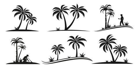 Tropical Palm Trees Silhouette Collection