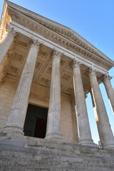 Naklejka premium Ancient Roman Temple Maison Carrée — Nîmes, France, 15 August 2025