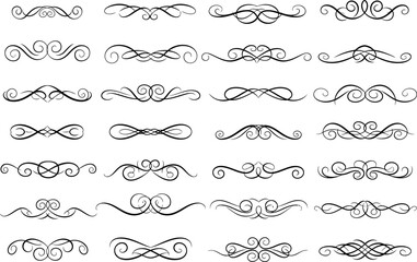 Obraz premium Decorative Flourish Divider Ornaments Set