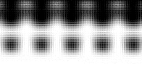 Dotted halftone gradient texture. Vanishing polka dot background. Repeating dots gradation pattern background. Black fading comic pop art overlay backdrop. Halftone raster effect wallpaper. Vector