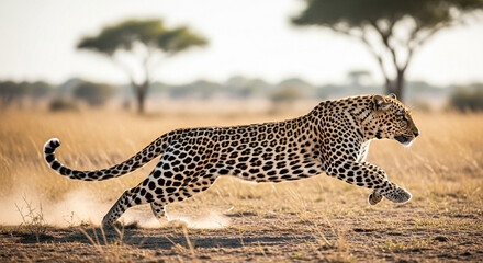 Leopard running wildlife animal predator feline safari big cat spotted africa nature photography mammal hunter