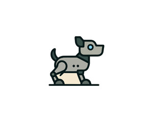 Robot Dog vector icon design illustration.