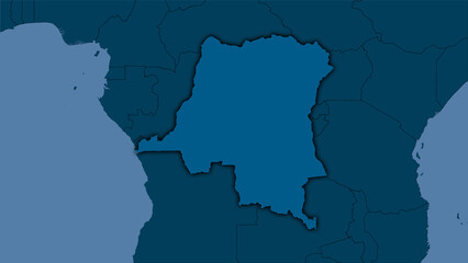 Fototapeta premium Congo Kinshasa, solid - dark glow