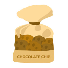 Chocolate Chip Cookies Bag PNG Clipart