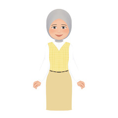 woman in a white dress young woman with hijab business woman illustration 