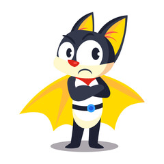A flat style icon showing brave bat