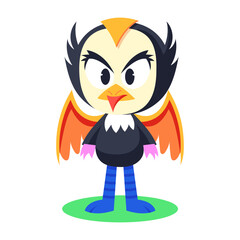 A flat style icon representing fierce harpy