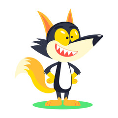 A flat style icon depicting clever coyote