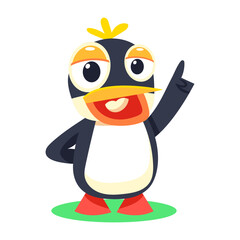 A flat style icon depicting peppy platypus