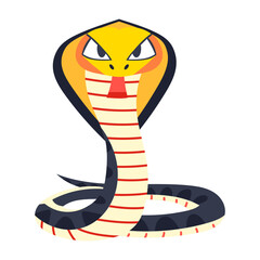 Fototapeta premium A flat style icon representing cranky cobra