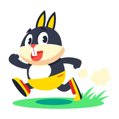 A flat style icon showing hasty agouti