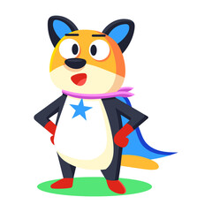 A flat style icon representing heroic quokka