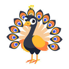 A flat style icon representing posh peacock