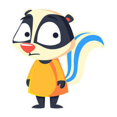 A flat style icon representing suspicious skunk