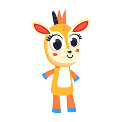 A flat style icon showing cute deer