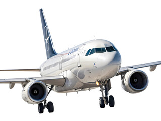 Obraz premium Airbus A320 Passenger Jet Airplane Landing Approach Commercial Aviation Travel Transportation isolated on transparent background