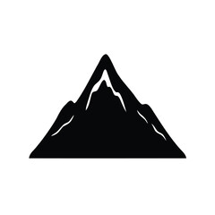 Fototapeta premium Silhouette of a majestic mountain range with a snowy peak, flat design