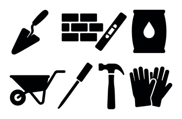 Collection of various black light bulb icons on subtle striped background