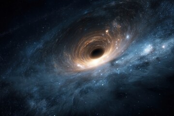 Fototapeta premium a cosmic black hole close to planet earth