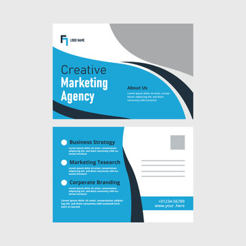 CREATIVE MARKATING AGENCY POSTCARD DESIGN TEMPLATE