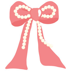 Pink Ribbon Bow Vector Illustration