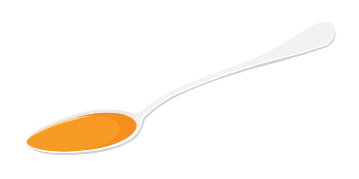 Metal tea spoon, tablespoon with liquid medicine, syrup