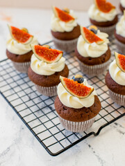 Chocolate Cupcakes with Fig Topping