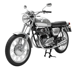 Fototapeta premium Classic Motorcycle Silver Beauty isolated on transparent background