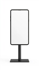 Vertical smartphone mockup displayed stand screen is white background is white no shadow front view realistic