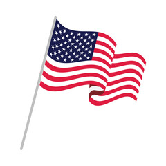 American waving flag vector icon