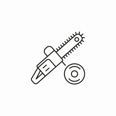 chainsaw cutting log icon sign vector