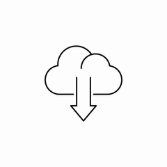 cloud upload arrow icon sign vector