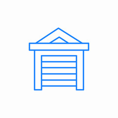 garage door closed icon sign vector