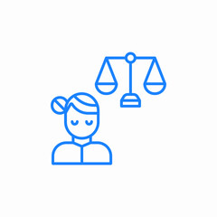 judge female justice icon sign vector