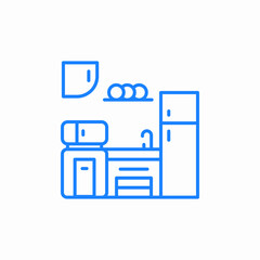 kitchen counter tools icon sign vector