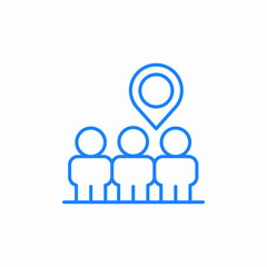 location people gathering icon sign vector