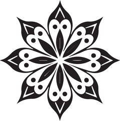 A black and white flower with a black and white design | Premium AI-generated vector design