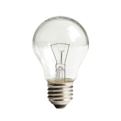 clear light bulb with classic design, showcasing its filament and metallic base, symbolizes innovation and brightness in any setting